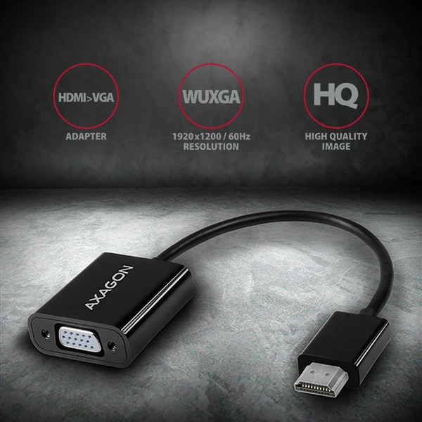 AXAGON HDMI/VGA redukcia 0,2m čierna - Káble a redukcie - Obrázok 8K7HF00101