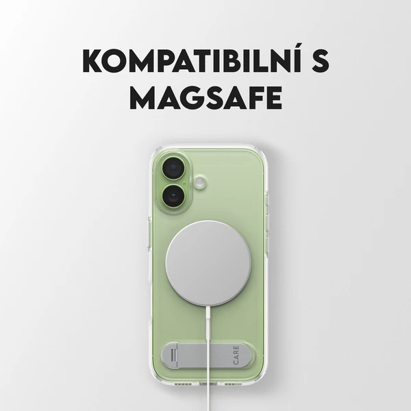 PanzerGlass® CARE Kickstand kryt s MagSafe Apple iPhone 17 strieborný/biely - Puzdra - Obrázok 8KDH000K01