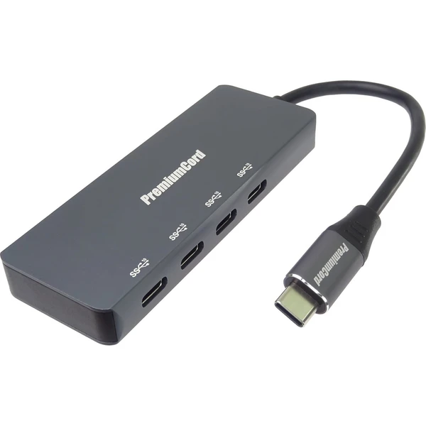 PremiumCord SuperSpeed ??4v1 USB-C Hub antracitový - USB huby - Obrázok 8L4L000K01
