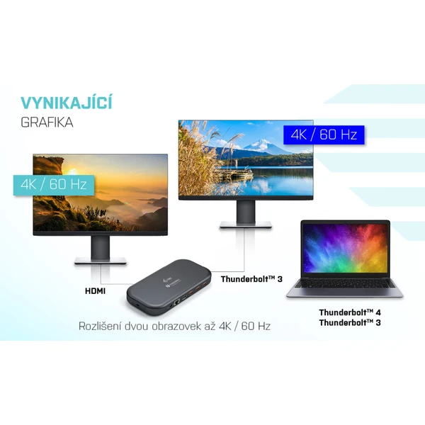 i-tec Thunderbolt 3 Dual 4K Docking Station + Power Delivery - Dokovacie stanice - Obrázok 8LIXF00101