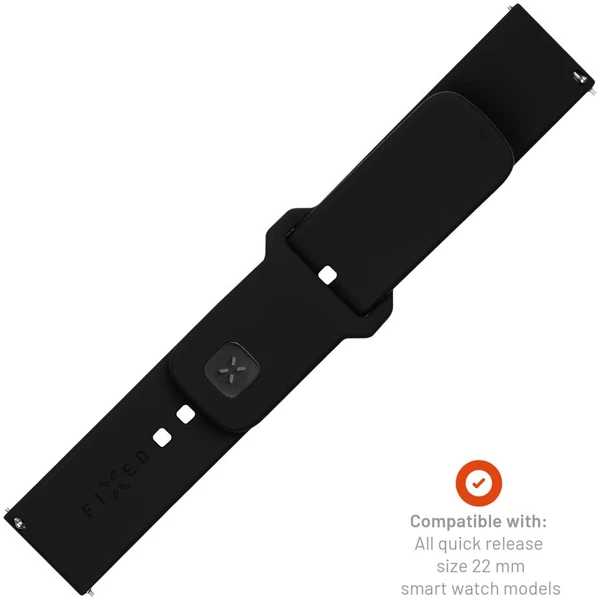 Set silikónových remienkov FIXED Silicone Sporty Strap s Quick Release 22mm pre smartwatch, čierny - Remienky - Obrázok 8LM2000O01