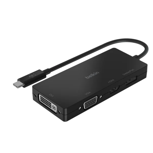 Belkin USB-C video adaptér HDMI, VGA, DVI, DisplayPort čierny - USB huby - Hlavný obrázok