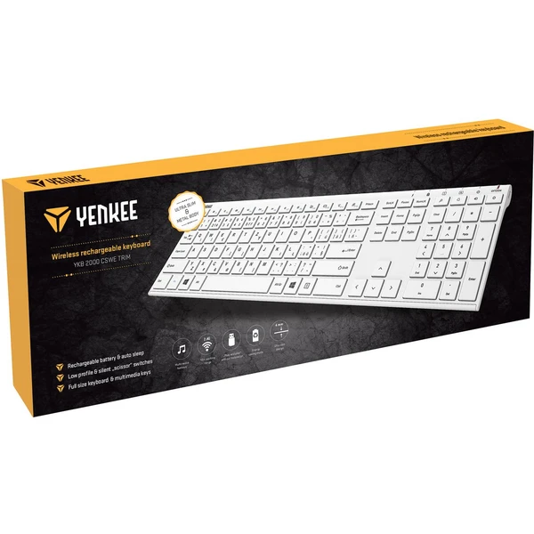 YENKEE YKB 2000 CSWE Trim bezdrôtová klávesnica biela - Klávesnice - Obrázok 8MASF00101