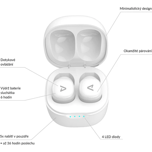 LAMAX Dots2 Touch Wireless Charging biela - Slúchadlá - Obrázok 8MSS600301