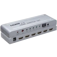 PremiumCord 4Kx2K@60Hz HDMI switch 5:1 kovový s diaľkovým ovládačom a napájacím adaptérom - Ostatné