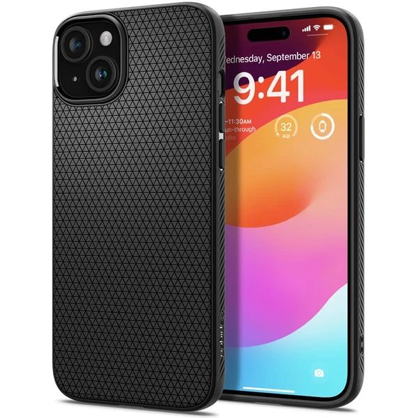 Spigen Liquid Air kryt iPhone 15 matne čierny - Puzdra - Hlavný obrázok