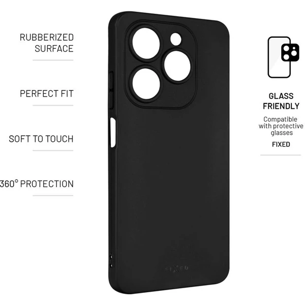 FIXED Story silikónový kryt Infinix Smart 8/8 HD čierny - Puzdra - Obrázok 8OW5000L01