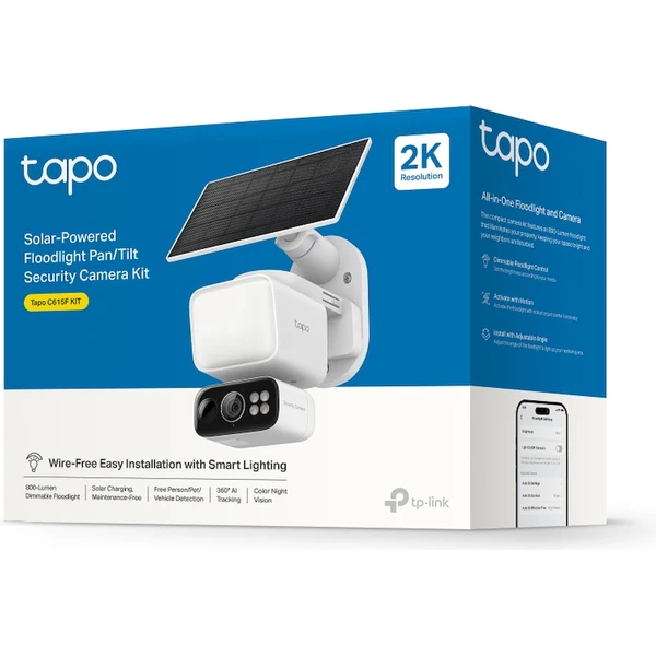 TP-Link Tapo C615F KIT + solárny panel biela - IP kamery - Obrázok 8PDO000K01