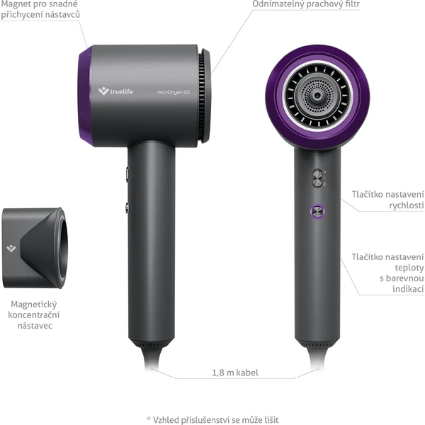 TrueLife HairDryer D3 sušič vlasov - Fény na vlasy - Obrázok 8PUL000K01