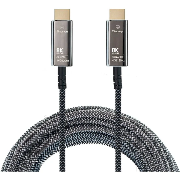 PremiumCord HDMI 2.1/HDMI 2.1 optický kábel s ethernetom 8K 7m čierny/biely - Káble a redukcie - Hlavný obrázok