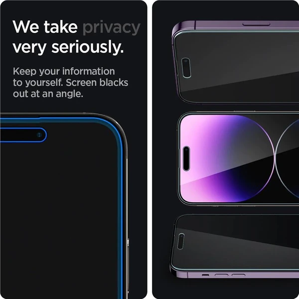 Spigen Glass EZ Fit Privacy 2 Pack ochranné sklo iPhone 14 Pro Max - Ochranné fólie a sklo - Obrázok 8R81000701