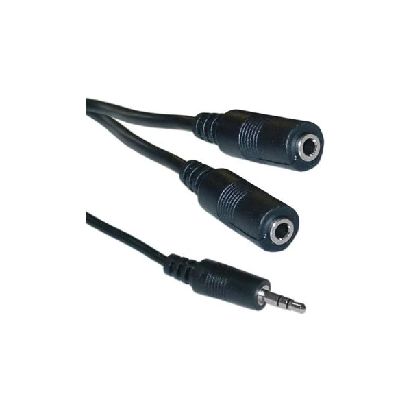 PremiumCord 3,5mm/2x 3,5mm kábel 2m čierny - Káble a redukcie - Hlavný obrázok
