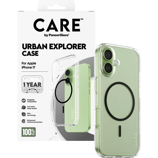 PanzerGlass® CARE Urban kryt s MagSafe Apple iPhone 17 číry/čierny - Puzdra - Obrázok 8REH000K01