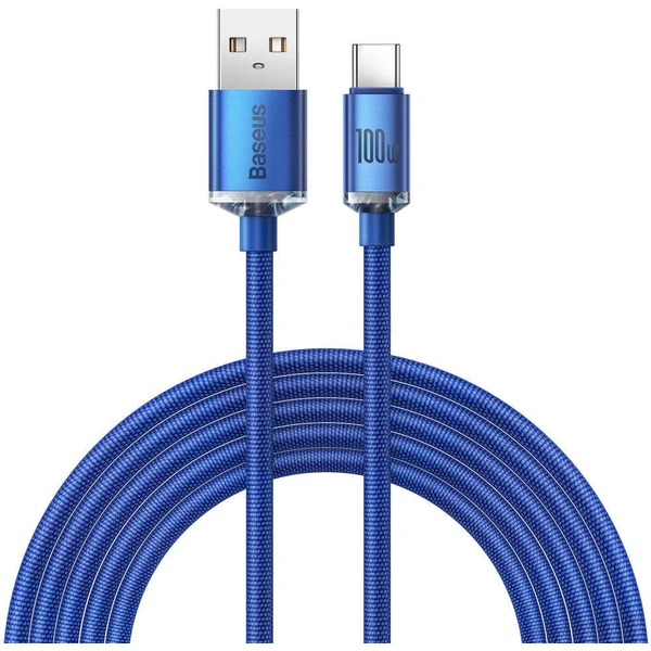 Baseus CAJY000503 Crystal Shine Series Dátový Kábel USB - USB-C 100W 2m Blue - Káble - Hlavný obrázok