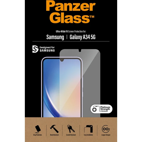 PanzerGlass™ Ultra-Wide Fit Samsung Galaxy A34 5G číre - Ochranné fólie a sklo - Obrázok 8TX0000701