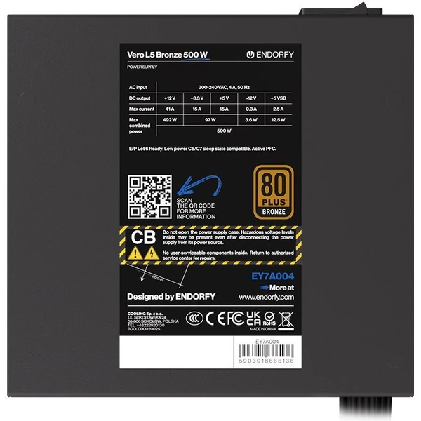 Endorfy Vero L5 Bronze 500 W zdroj - Zdroje - Obrázok 8UZ6G00101