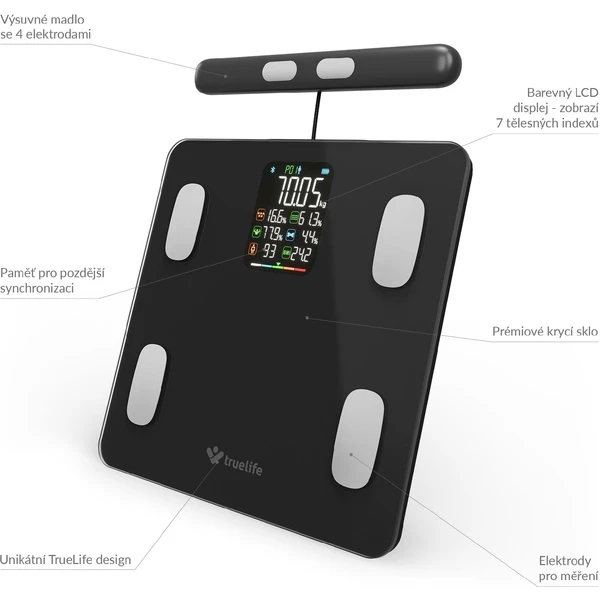 TrueLife FitScale W8 múdra váha čierna - Inteligentné váhy - Obrázok 8VUL000K01