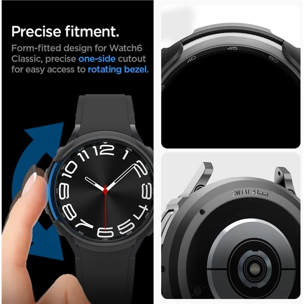 Spigen Liquid Air púzdro Samsung Galaxy Watch6 Classic 43mm matne čierne - Puzdra - Obrázok 8VV3000N01