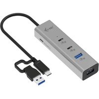 i-tec USB Hub 4v1 PD 85W strieborný - USB huby