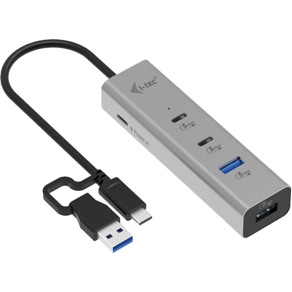 i-tec USB Hub 4v1 PD 85W strieborný - USB huby - Hlavný obrázok