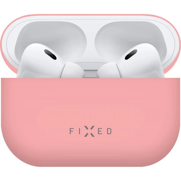 FIXED Silky silikónové púzdro pre Apple AirPods Pro/Pre 2 ružové - Puzdra - Hlavný obrázok