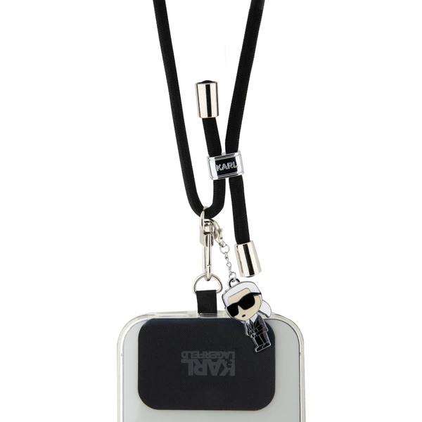 Karl Lagerfeld Universal Crossbody popruh Cord and Ikonik Pins čierny - Popruhy a crossbody - Obrázok 8ZBR100501