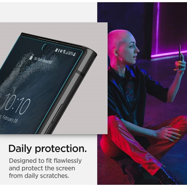Spigen Neo Flex 2 Pack ochranná fólia Samsung Galaxy S22 Ultra - Ochranné fólie a sklo - Obrázok 8ZE0700301