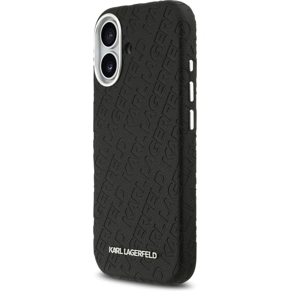 Karl Lagerfeld Grained PU Repeated Logo MagSafe kryt iPhone 17 čierny - Puzdra - Obrázok 8a5e4f018db146d5b087303227c764b2