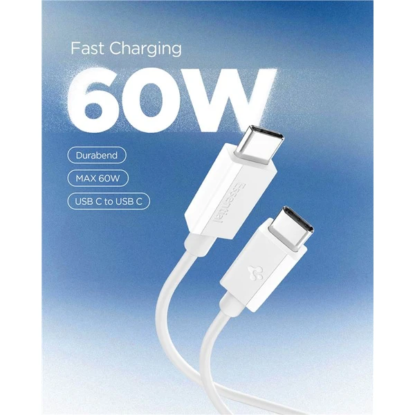 Spigen Essential USB-C/USB-C napájací kábel 60W 2m biely - Káble a redukcie - Obrázok 8a76ee373fdd4e7c86aecc883ec59f65