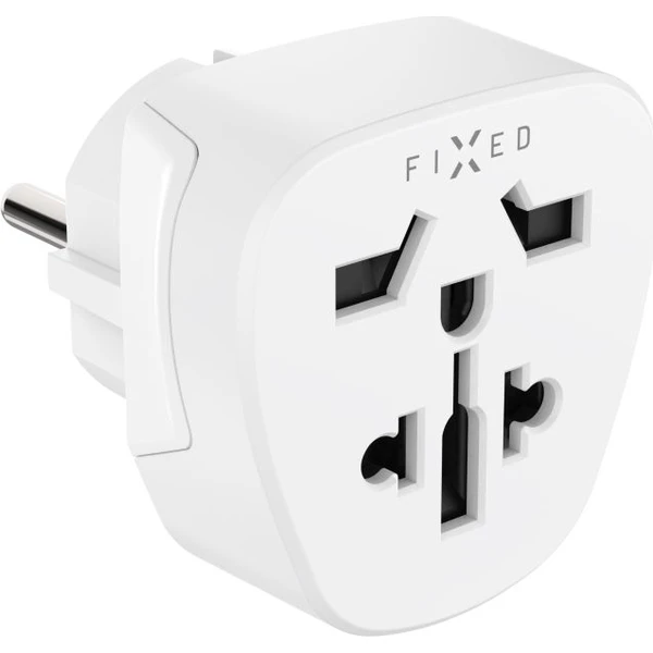 FIXED EU cestovný adaptér 2 pre pripojenie UK, US, AUS zariadení do EU zásuviek, biely - Zásuvky - Hlavný obrázok
