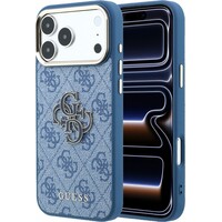 Guess PU 4G Resin Metal Logo kryt iPhone 18 Pro modrý - Puzdra