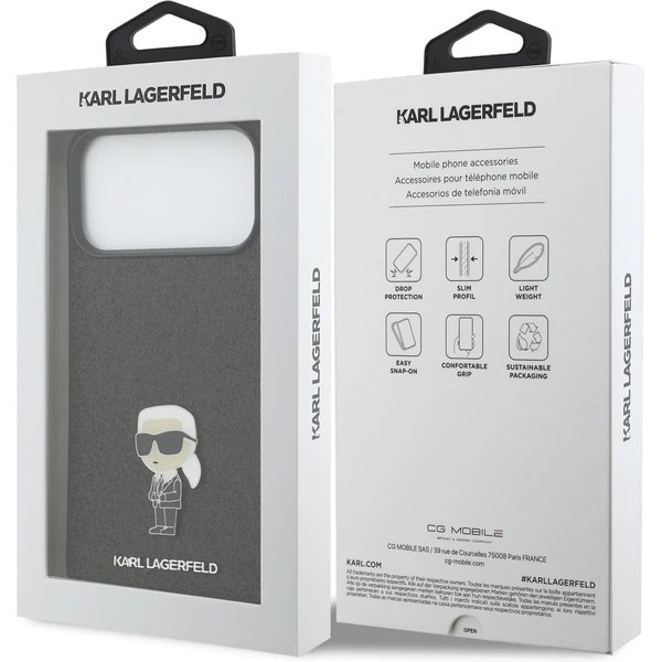 Karl Lagerfeld Fixed Glitter Metal Ikonik kryt iPhone 17 Pro Max čierny - Puzdra - Obrázok 8aa85a3ee69944d2990e63a0f6a0d2ed