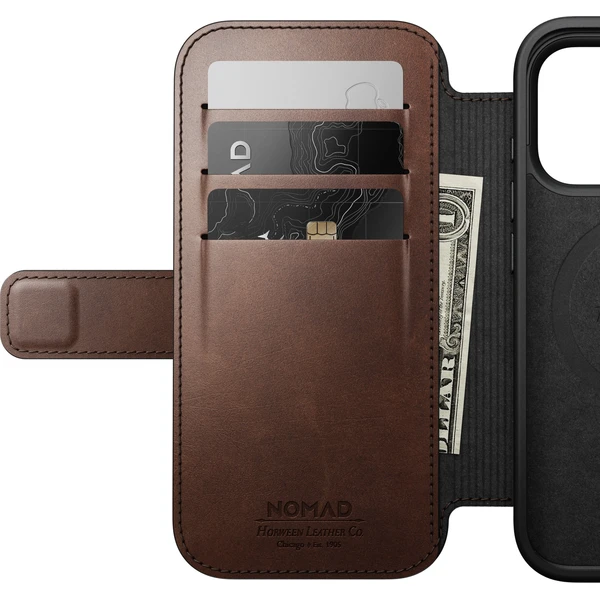 Nomad Modern Leather Folio (Horween) MagSafe kožené puzdro iPhone 18 Pro Rustic Brown - Puzdra - Obrázok 8abfc97b837e449c8f1ca94a2c74bcbc