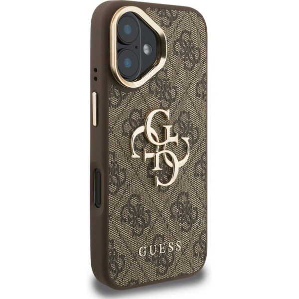 Guess PU 4G Metal Logo Stand Camera Frame kryt iPhone 16 hnedý - Puzdra - Obrázok 8acb11d9b1bb4601b1e543e7f24d3053
