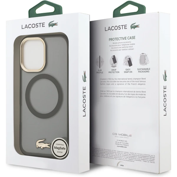 Lacoste PC/TPU Frosted Finish Gold Logo MagSafe kryt iPhone 17 čierny - Puzdra - Obrázok 8ad549afe9304a22b83a61ad4ae3292c