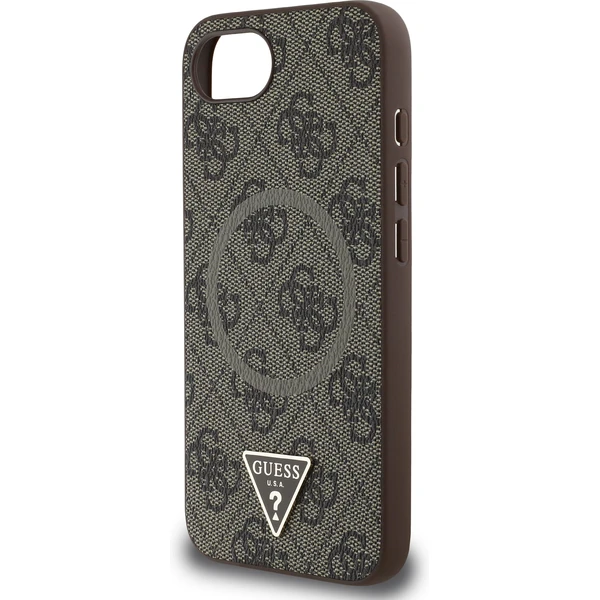 Guess PU 4G Strass Trojuholníkový kovový logo kryt iPhone 17e/16e hnedý - Puzdra - Obrázok 8adf043dd9a34db2bda78eeccddf7eaa