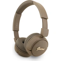 Guess Script Metal Logo bezdrôtové slúchadlá hnedá - Slúchadlá