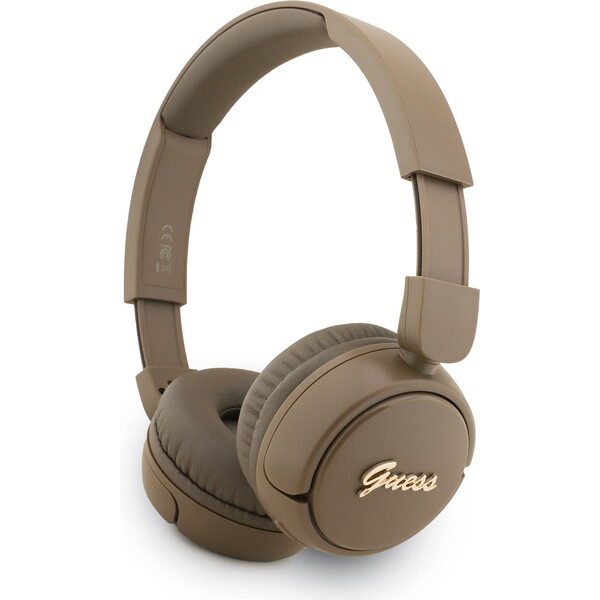 E-shop Guess Script Metal Logo bezdrôtové slúchadlá hnedá