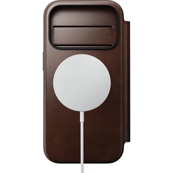 Nomad Modern Leather Folio (Horween) MagSafe kožené puzdro iPhone 18 Pro Rustic Brown - Puzdra - Obrázok 8b1cb011bfba4a67896e74b80d72a6d1