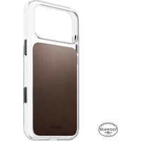 Nomad Clear Leather (Horween) MagSafe kryt iPhone 18 Pro Max Rustic Brown - Puzdra