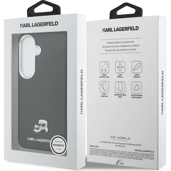 Karl Lagerfeld zrnité PU kožené púzdro K&CH Heads Magnetic pre Samsung Galaxy S26+ čierne - Puzdra - Obrázok 8b2e5977b1364e7ba611e10a0e424a48