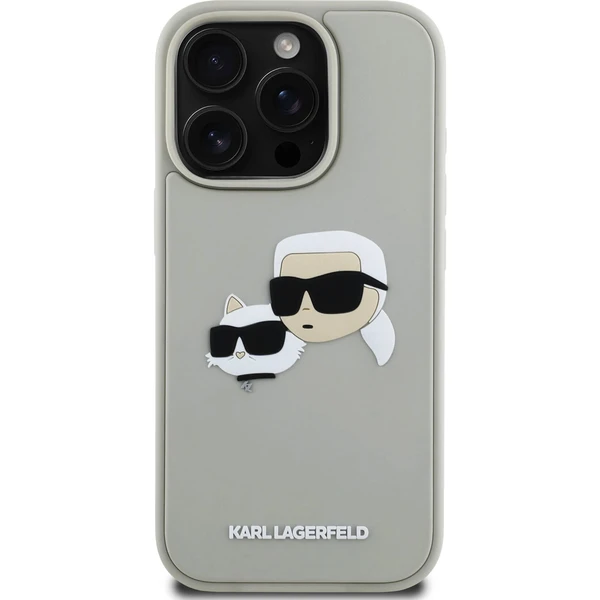 Karl Lagerfeld 3D Rubber Double Heads kryt iPhone 16 Pre Max béžový - Puzdra - Obrázok 8b4d1e558ada42ada8324bb5bea0c188