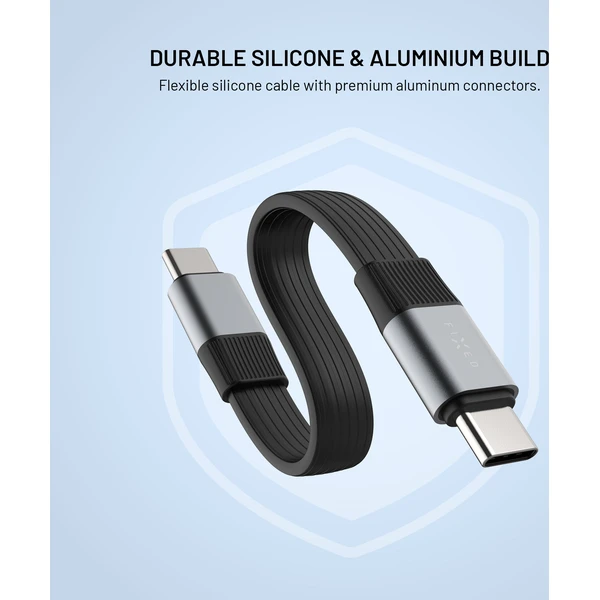 FIXED Clip Cable USB-C kabel s karabinou, 3.2 Gen 2 10Gb/s, 4K 60Hz, PD 240W, černý - Káble a redukcie - Obrázok 8b525b3f46c648bc81c6ccf5359c7274