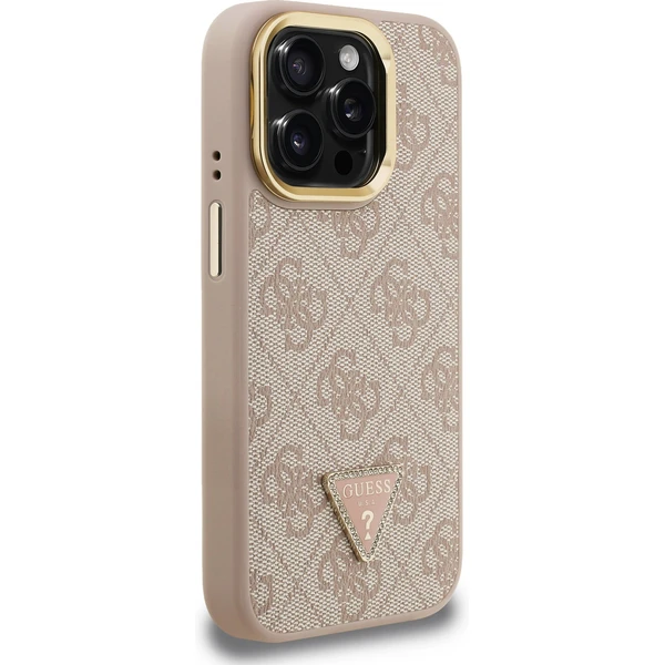 Guess PU 4G Strass Triangle Logo Stand Camera Frame MagSafe kryt iPhone 15 Pro Max ružový - Puzdra - Obrázok 8b7acb9ab3cb4d89b49f8946aa085c3b
