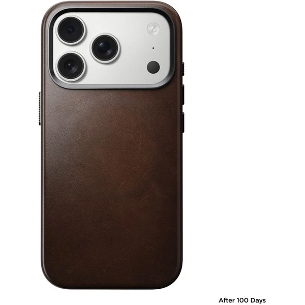 Nomad Traditional Leather Case (Horween) MagSafe kožený kryt iPhone 17 Pro Rustic Brown - Puzdra - Obrázok 8bc7455fd74643f29aac135f4ad362e2