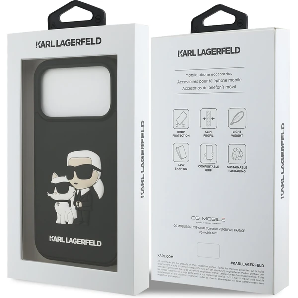 Karl Lagerfeld 3D Rubber Karl and Choupette kryt iPhone 17 Pro čierny - Puzdra - Obrázok 8bcc3c1fce1c401fb60f0bb70843a9c5