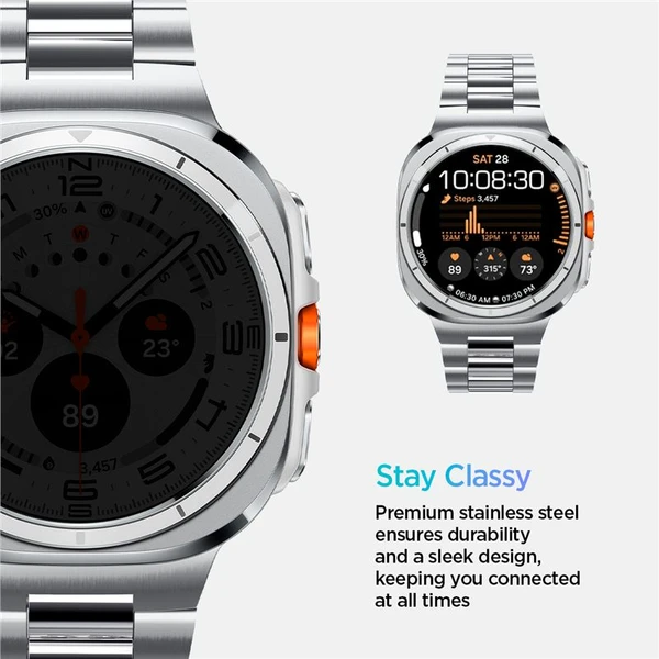 Spigen Modern Fit 316L remienok Samsung Galaxy Watch Ultra strieborný - Remienky - Obrázok 8c364f3cedeb4b46a864dafb9074fe37