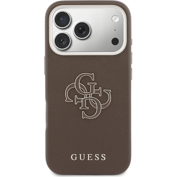 Guess PU Resin Logo kryt iPhone 17 Pro hnedý - Puzdra - Obrázok 8c3e86b7e78e4cabae35c2307fd57309