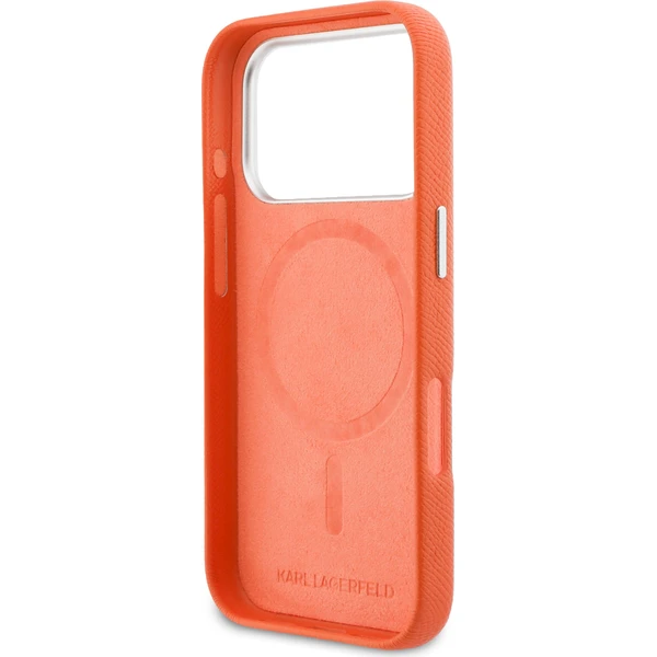 Karl Lagerfeld PU Karl a Choupette Hlavy Kolíky MagSafe kryt iPhone 17 Pro oranžový - Puzdra - Obrázok 8c4a4391aa55494dafe5ca886d9796bc