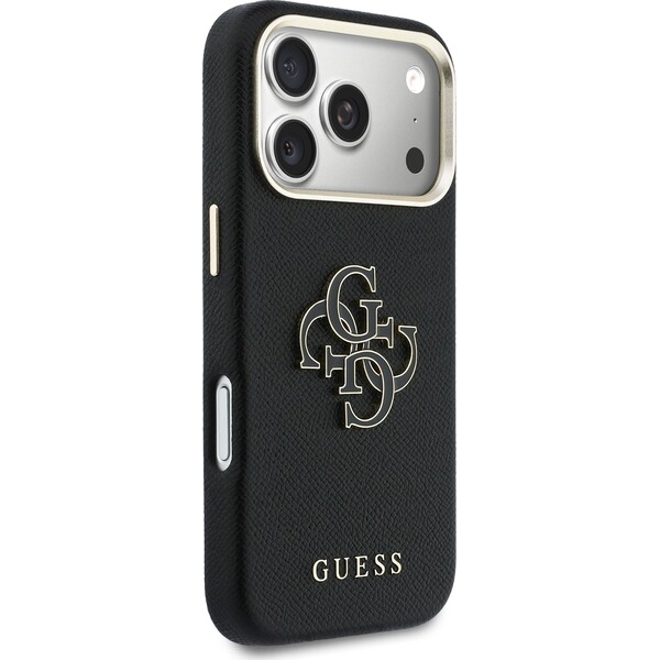 Guess PU Resin Logo kryt iPhone 17 Pro čierny - Puzdra - Obrázok 8c5cff9f2ef04ec988174ebf80b65610
